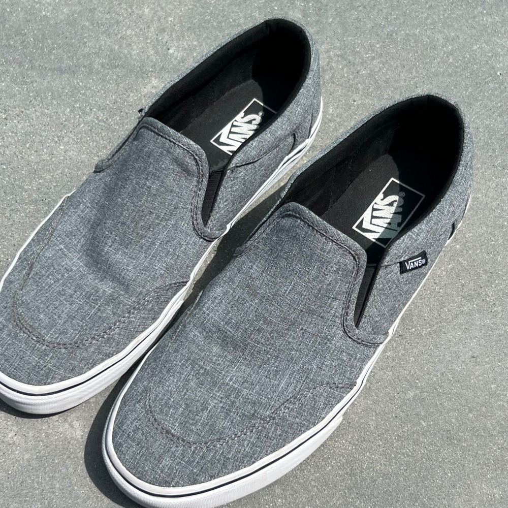 Vans Asher Slip On Grey Heathered Textile Skate Shoes Mens 10.5 TB4R